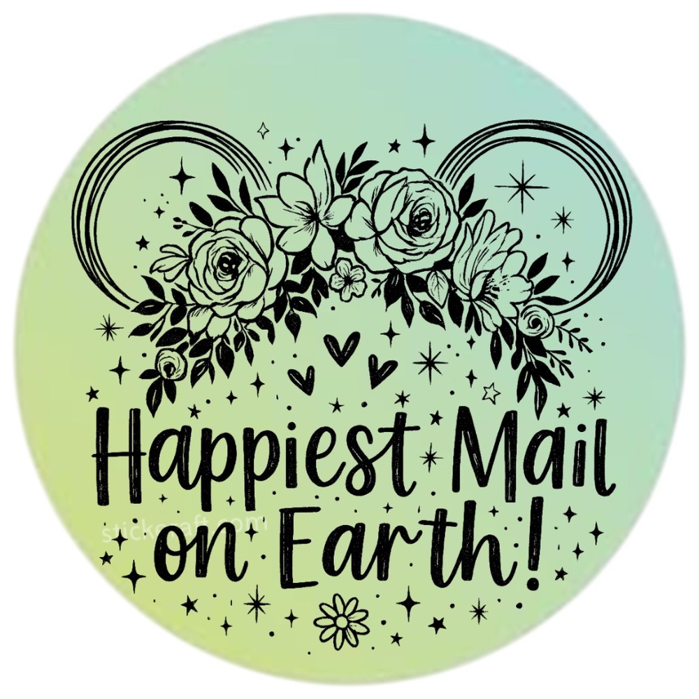 Happiest Mail on Earth Sticker 2” | Cute DISNEY Label | Small Biz Packaging - Picture 8 of 14